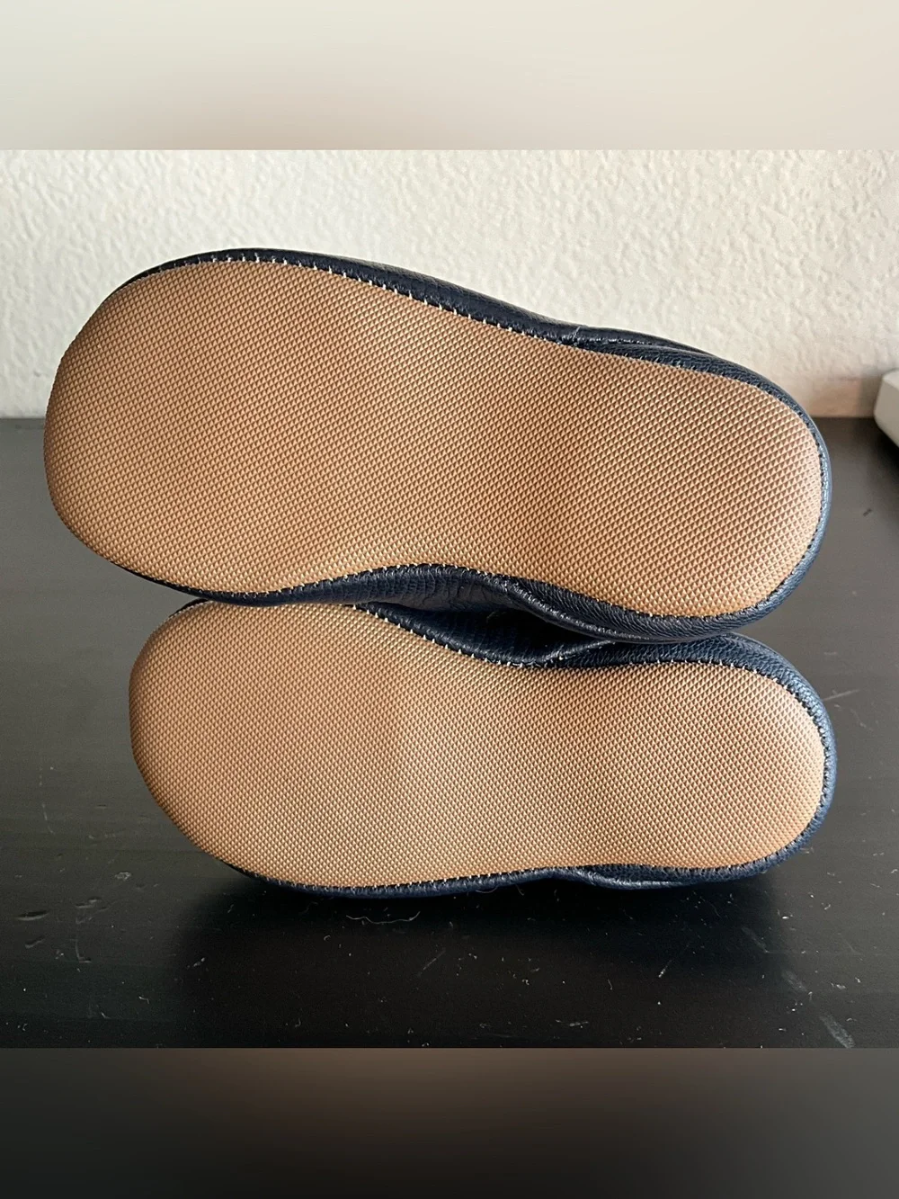 Pepe Baby Navy Blue Pebbled Leather Zipper Boots EU 20 Size 2 $129